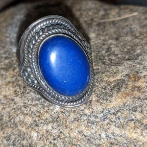 Sterling Silver Ring with Blue stone